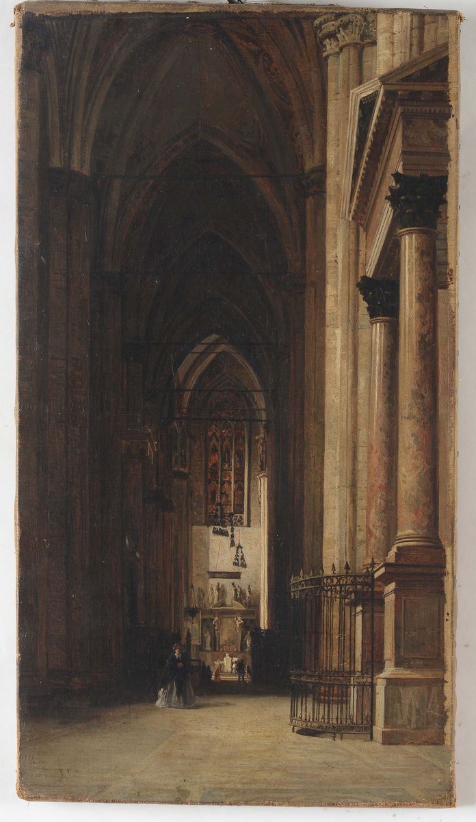 Anonimo del XIX secolo Interno del Duomo  - Asta Antiquariato - Cambi Casa d'Aste