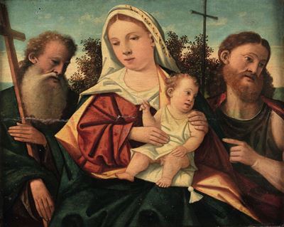 Francesco Rizzo da Santacroce (XV-XVI Secolo), Ambito Dimadonna con Bambino e Santi