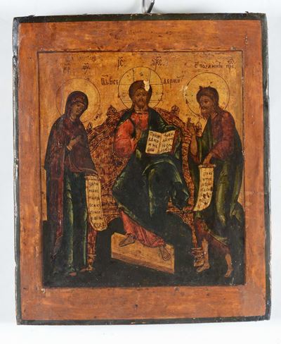 Icona Raffigurante Cristo e Santi, XVIII Secolo