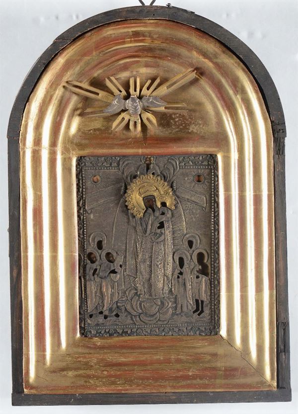 A silver plated icon, Russia, 19th century