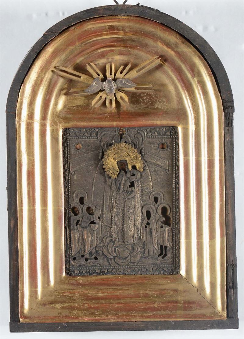 Icona coperta da lastra d'argento, Russia XIX secolo  - Asta Argenti - Asta Online - Cambi Casa d'Aste