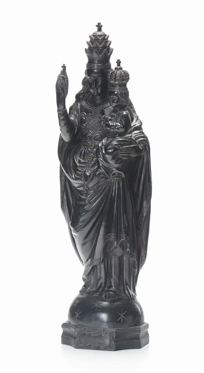 Scultore del XIX secolo Madonna Nera N.S. d'Oropa  - Asta Antiquariato - Cambi Casa d'Aste