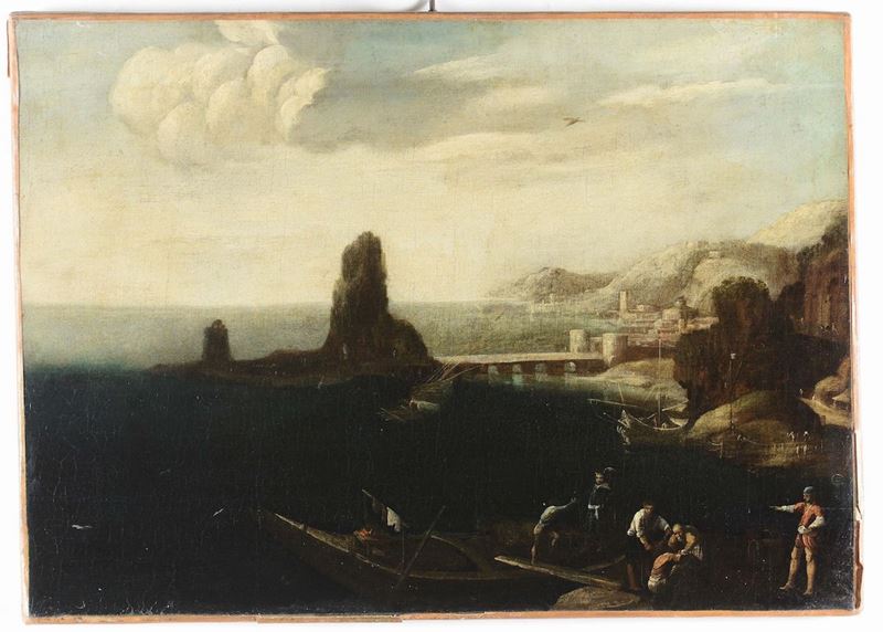 Scuola del XVII secolo Paesaggio  - Asta Antiquariato - Cambi Casa d'Aste