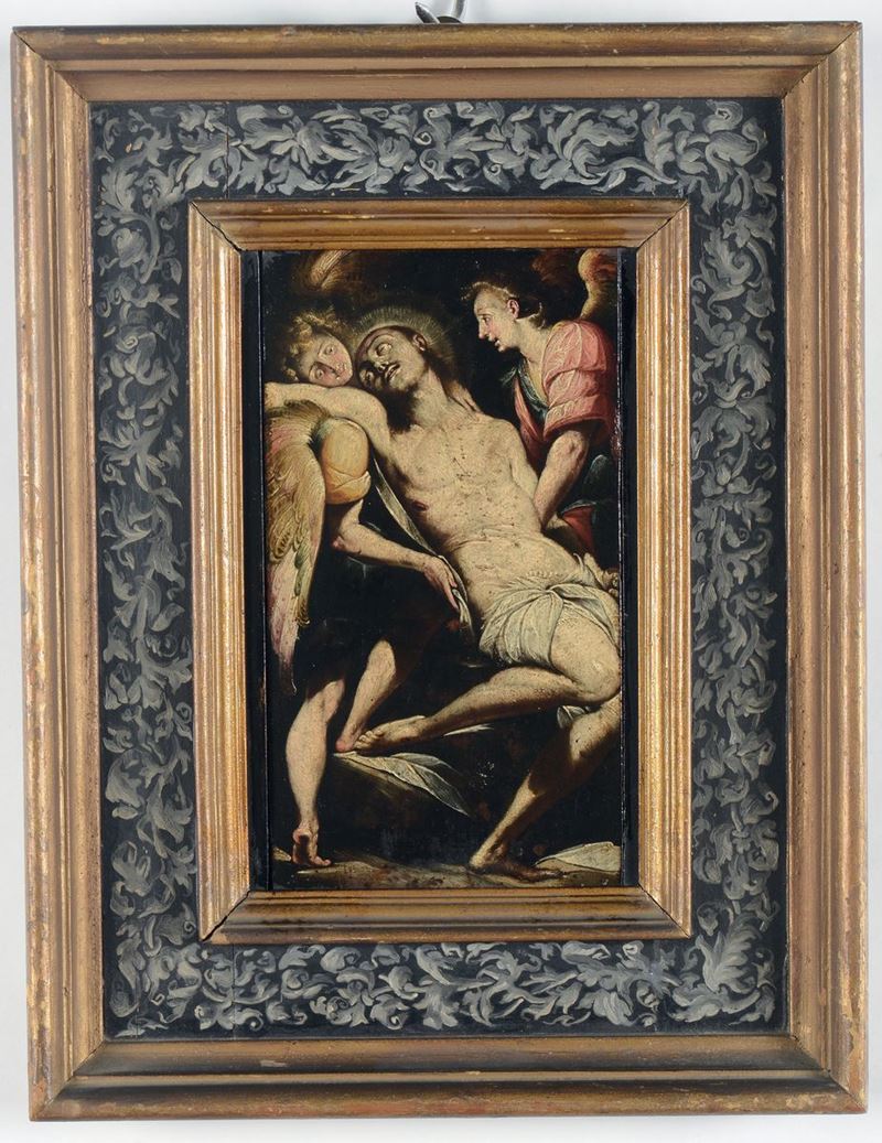 Giovan Battista Crespi detto il Cerano (Romagnano Sesia 1575 - Milano 1633), seguace di Deposizione  - Asta Dipinti Antichi - Cambi Casa d'Aste