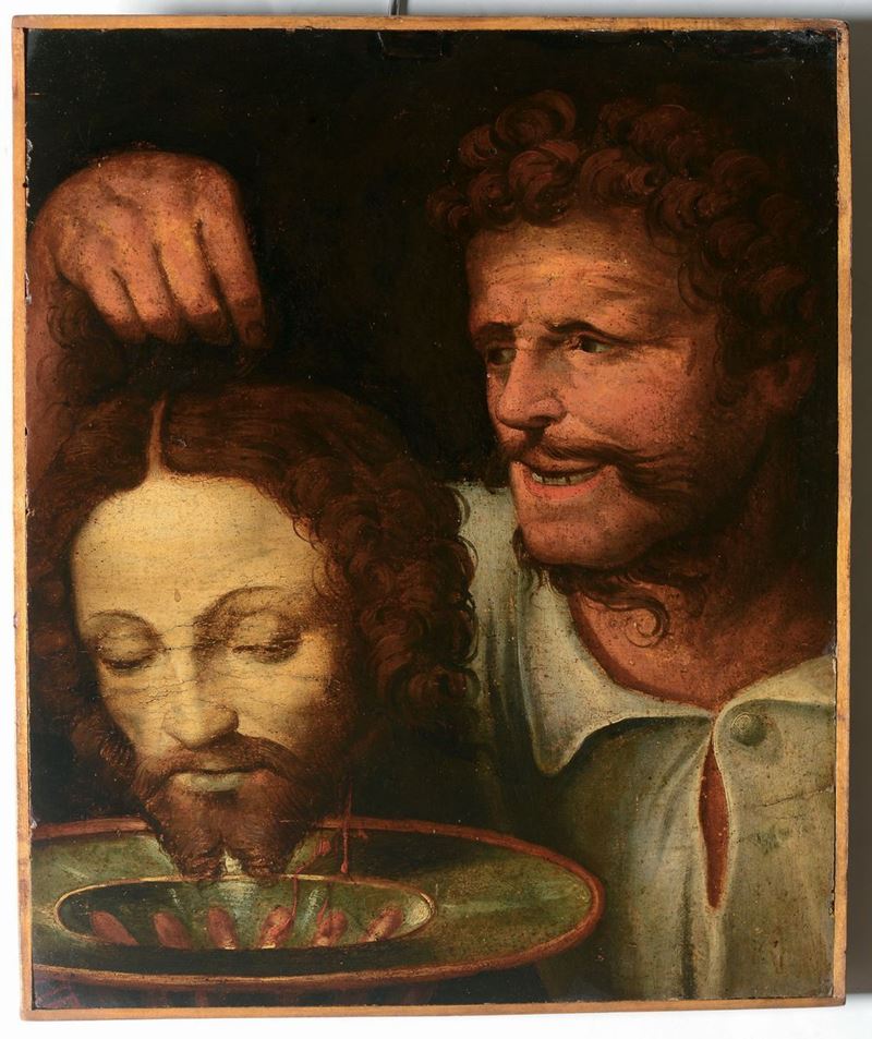 Bernardino Luini (Dumenza 1481 - Milano 1532), cerchia di Presentazione della testa del Battista  - Auction Old Masters Paintings - Cambi Casa d'Aste