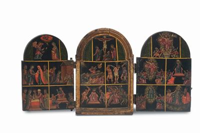 Scuola del XVI Secolos.francesco e Storie di Gesù e Maria