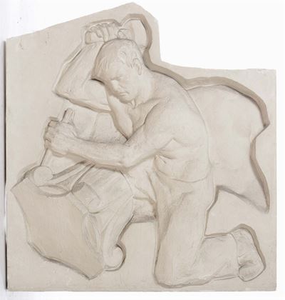 Grande Scultura in Gesso, Firma Emilio Monti, 1955