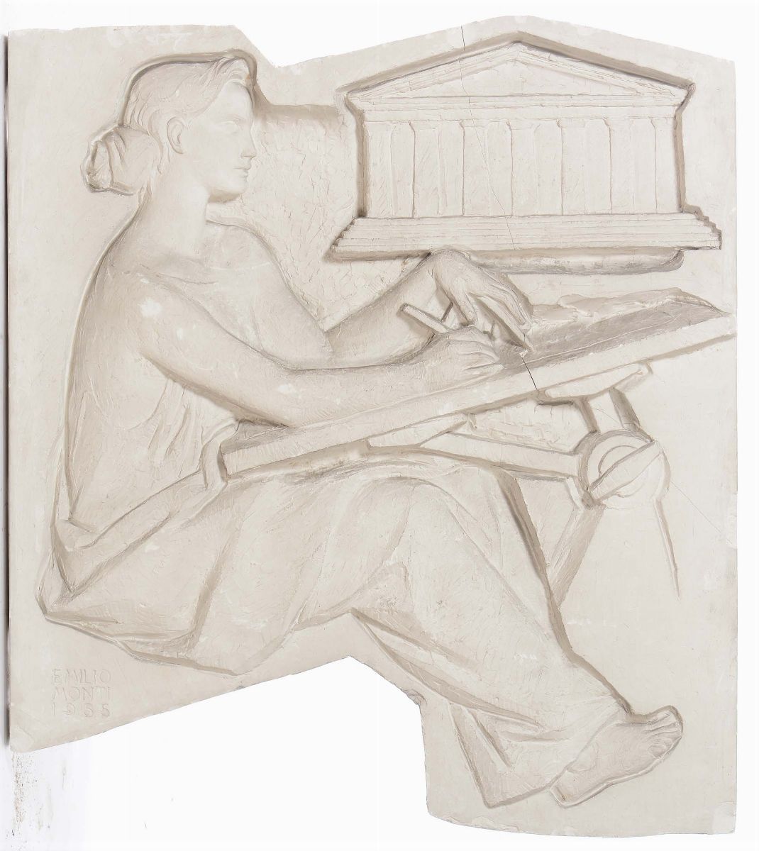 Grande Scultura in Gesso, Firma Emilio Monti, 1955