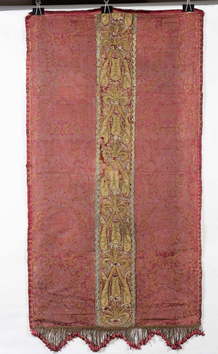 Tessuto broccatello, XVI secolo  - Asta Asta a Tempo Antiquariato - Cambi Casa d'Aste