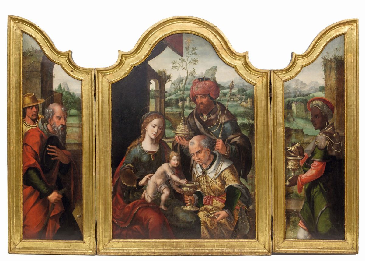 Pieter i Coecke Van Aelst (aalst 1502 - Bruxelles 1550)adorazione dei Magi