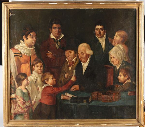 Anonimo del XIX secolo Famiglia Bidermeier