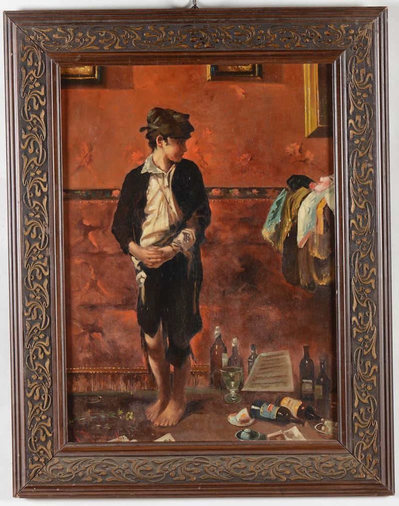 Gustavo Mancinelli (1842-1906), attribuito a Scugnizzo  - Asta Antiquariato - Cambi Casa d'Aste