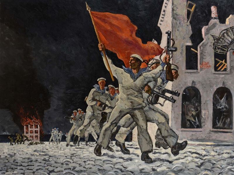 Anonimo del XIX secolo Soldati nella neve  - Auction Fine Art - Cambi Casa d'Aste