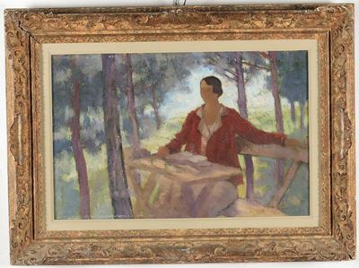 Ferruccio Pasqui (1886-1959)donna in Giardino