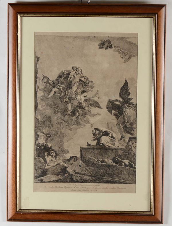 Stampa raffigurante ascensione, XVIII secolo