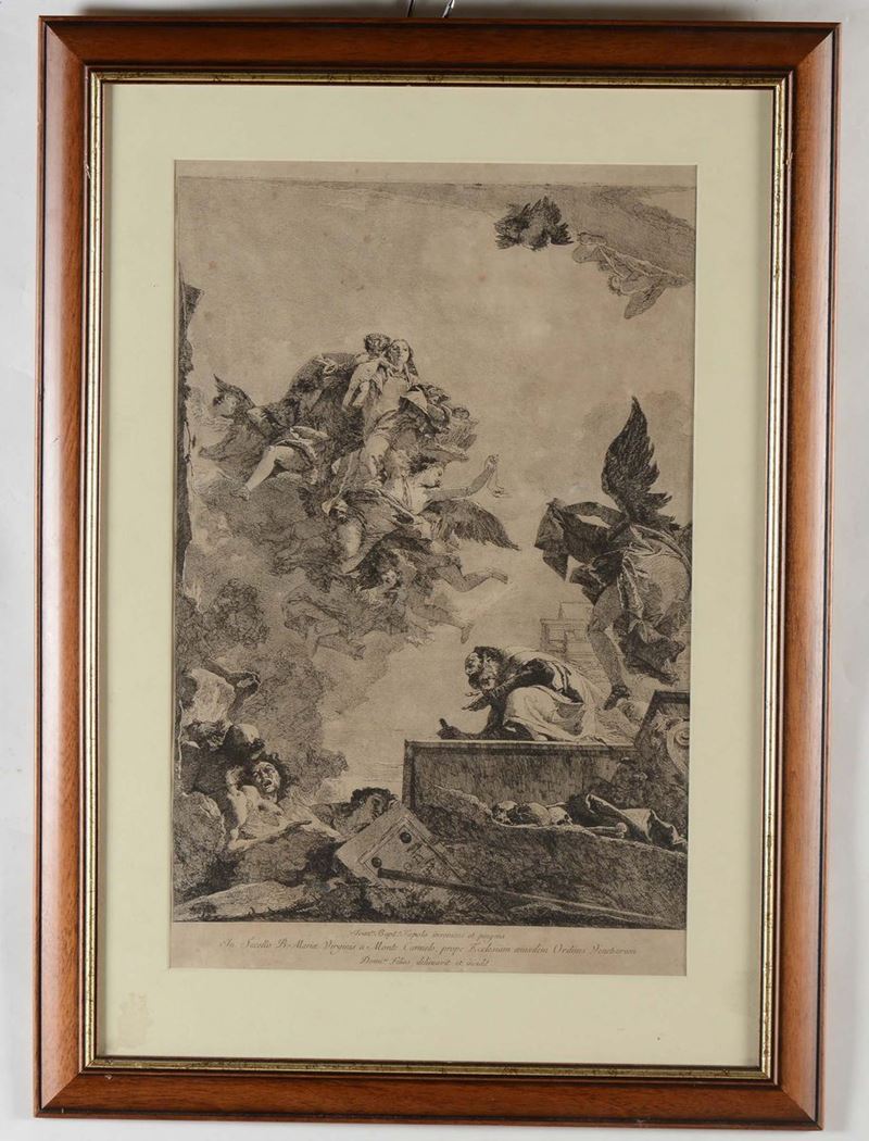 Stampa raffigurante ascensione, XVIII secolo  - Auction Fine Art - Cambi Casa d'Aste
