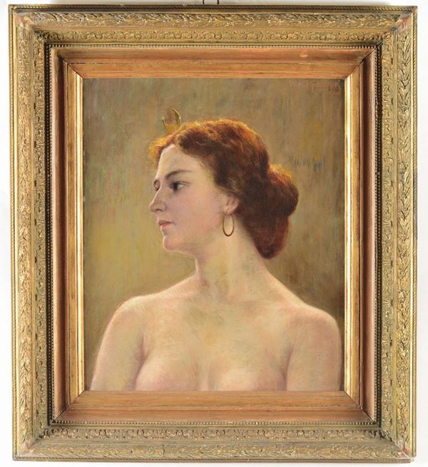 Anonimo del XIX secolo Rtratto femminile con diadema