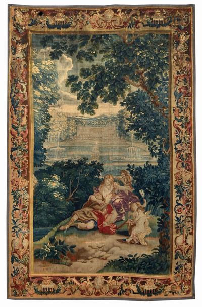 Arazzo con Raffigurazione di Scena Romantica, XIX Secolo