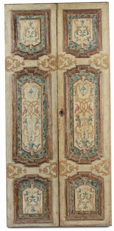 Tre Porte a Due Ante in Legno Laccato, XVIII Secolo