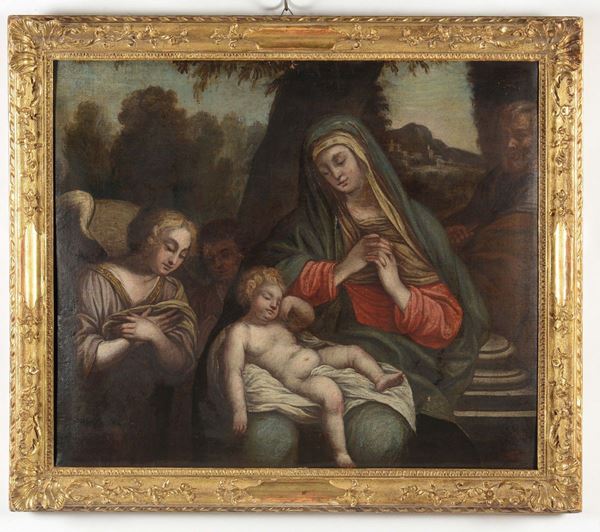 Scuola Romana del XVII secolo Madonna con Bambino