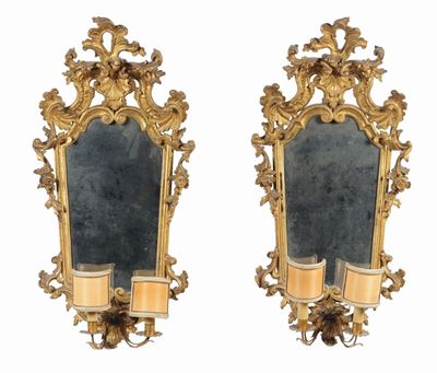 Coppia di Ventoline in Legno Intagliato ed Inyteramente Dorato, XVIII Secolo