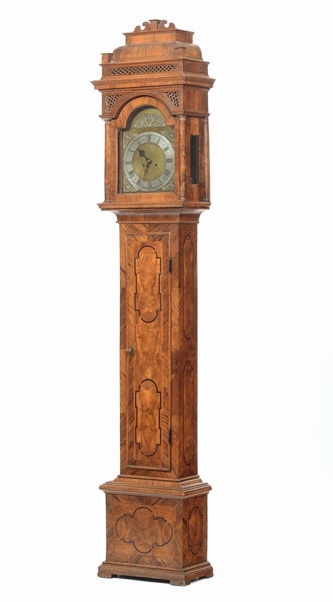Orologio a torre con cassa lastronata e filettata, XIX secolo  - Asta Antiquariato - Cambi Casa d'Aste