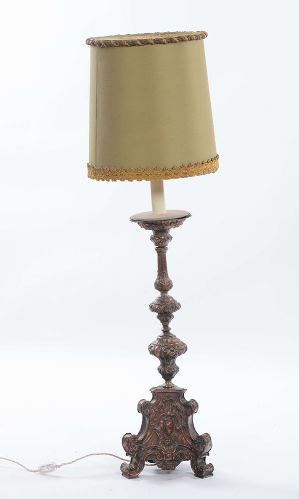 Lampada da terra in rame, XX secolo