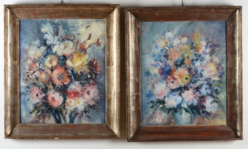 Anonimo del XX secolo Nature morte floreali  - Auction Fine Art - Cambi Casa d'Aste