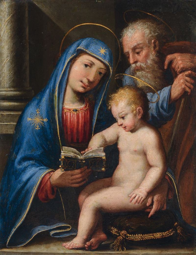 Scuola Italiana del XVII secolo Sacra Famiglia  - Auction Old Masters Paintings - Cambi Casa d'Aste