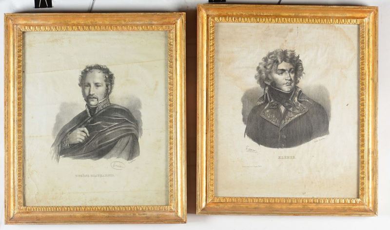 Tre stampe raffiguranti Napoleone, XIX secolo  - Asta Antiquariato - Cambi Casa d'Aste