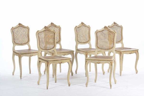 Sei sedie laccate, XX secolo