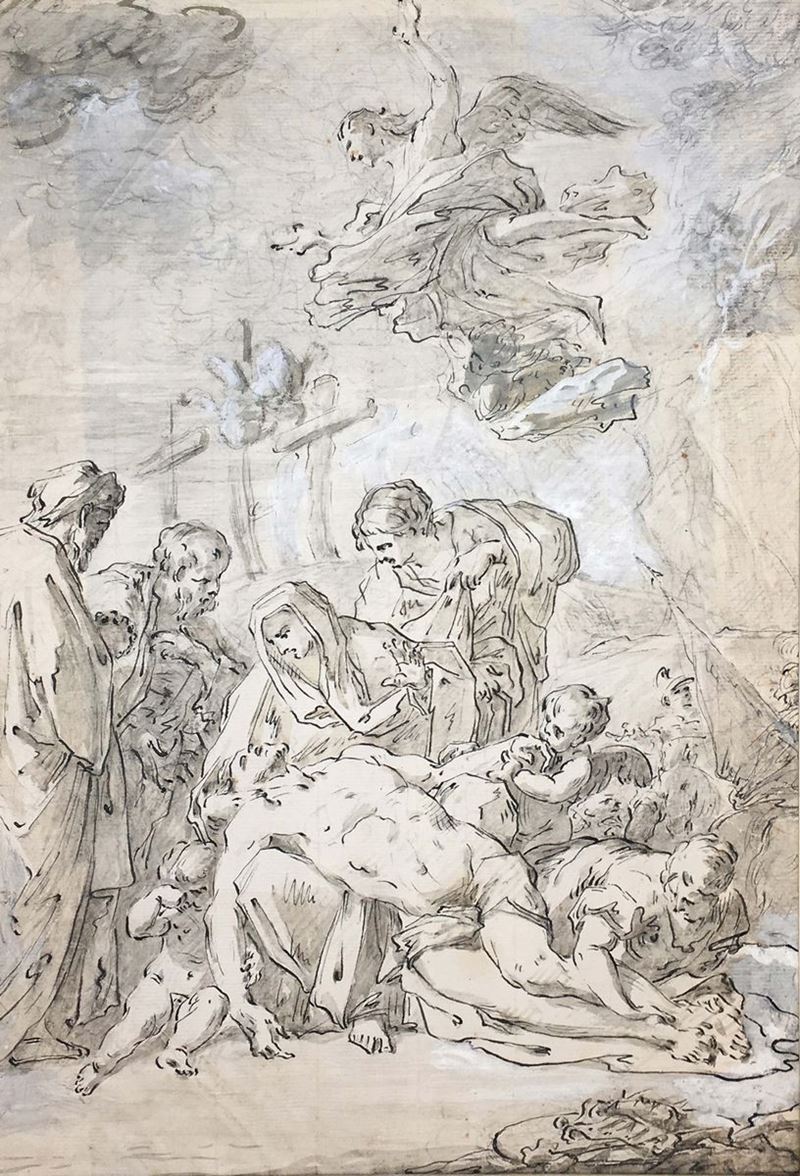 Corrado Giaquinto (Molfetta 1703 - Napoli 1765), attribuito a Pietà  - Auction Old Masters Paintings - Cambi Casa d'Aste