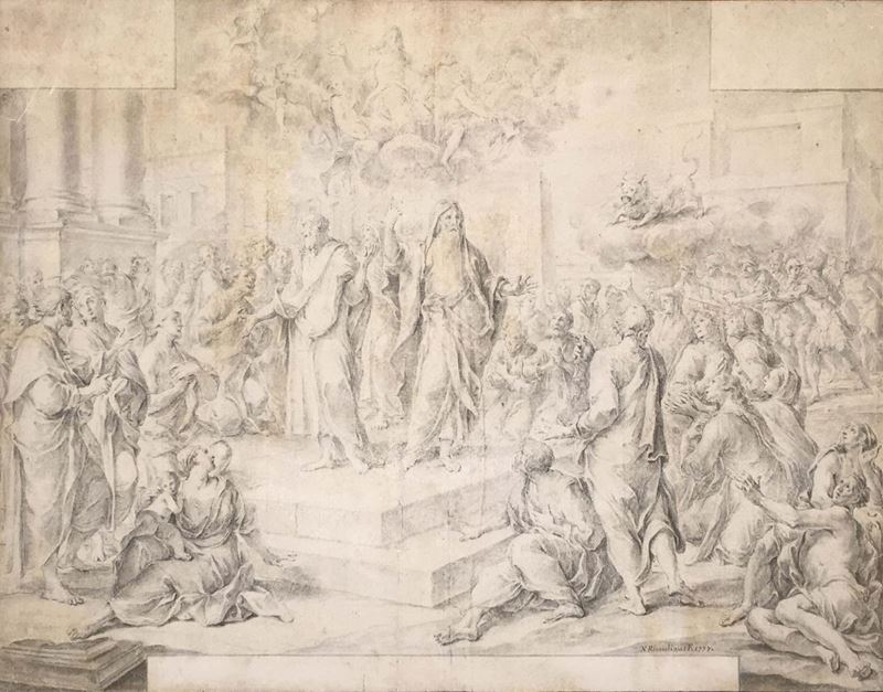 Niccolò Ricciolini (Roma 1687-1772) San Paolo e San Barnaba a Lystra  - Asta Dipinti Antichi - Cambi Casa d'Aste