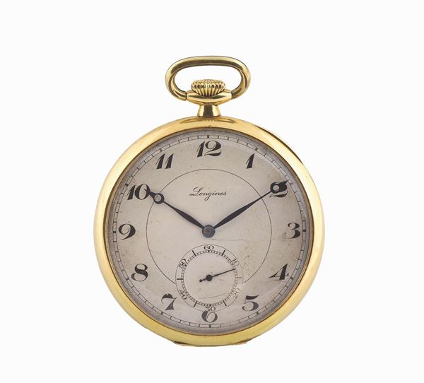 LONGINES, orologio da tasca, in oro 18K. Realizzato nel 1900 circa