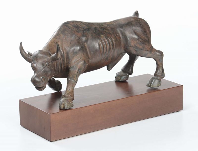 Bufalo in bronzo, XX secolo  - Auction Fine Art - Cambi Casa d'Aste