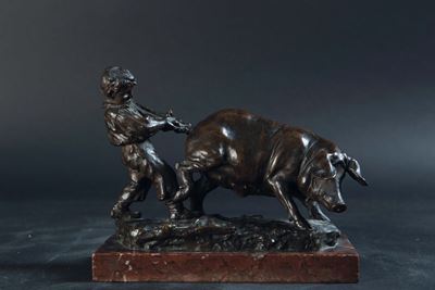 Vincenzo Jerace (1862-1947)bambino con Maiale