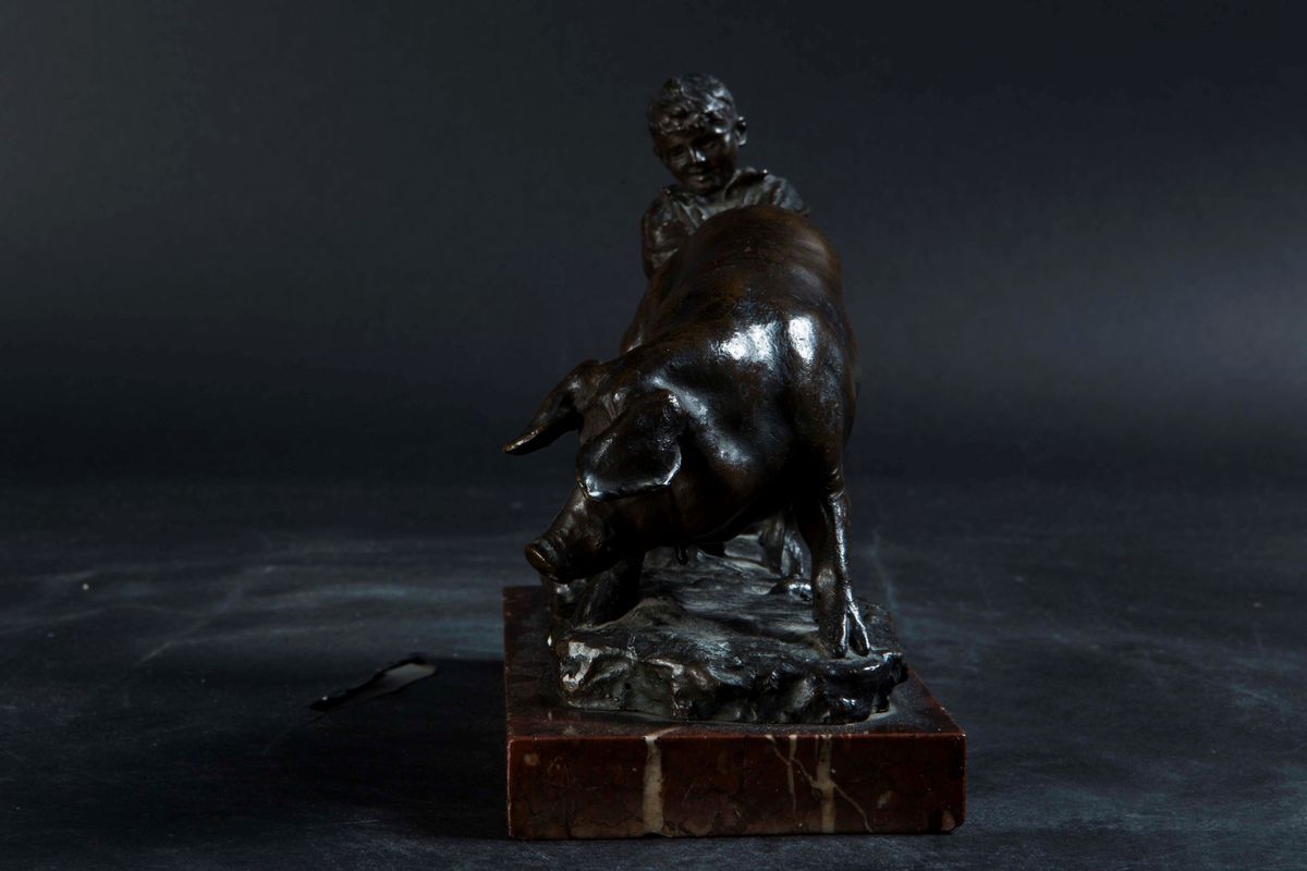 Vincenzo Jerace (1862-1947)bambino con Maiale