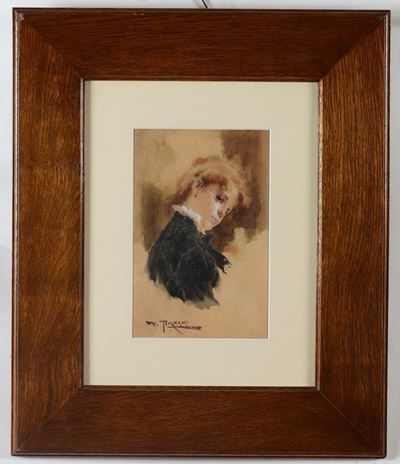 Vespasiano Bignami (1841-1929)ritratto di Fanciulla