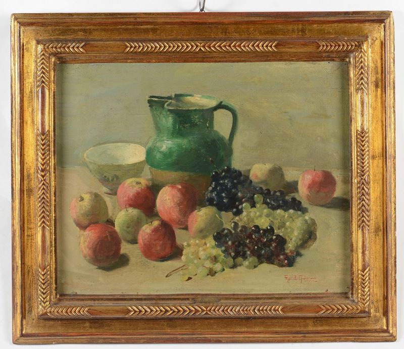 Egidio Riva (1866 - 1946) Natura morta con brocca  - Auction Fine Art - Cambi Casa d'Aste