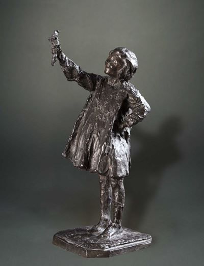 Luigi Panzeri (1865-1939)bambina con Giocattolo