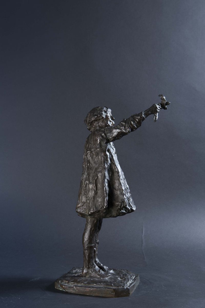 Luigi Panzeri (1865-1939)bambina con Giocattolo