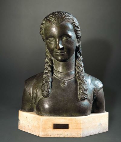 Arturo Malerba (verona 1886 - Milano 1967)bimba con Trecce