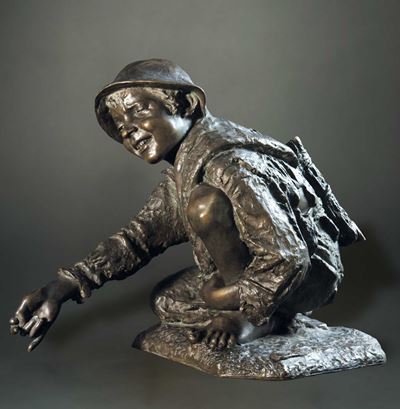 Enrico Astori (1859 - 1921)bambino con Biglie