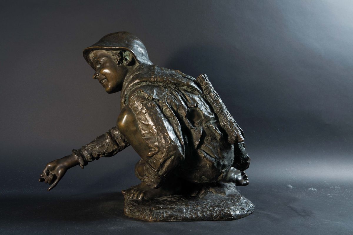 Enrico Astori (1859 - 1921)bambino con Biglie