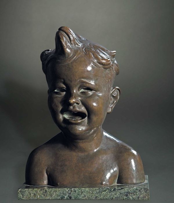 Riccardo Piter - Riccardo Piter (XIX-XX) Busto di bambino