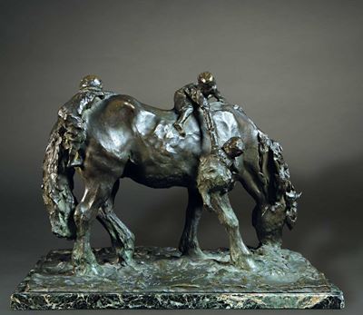 Michele Vedani (1874-1969)cavallo con Bambini