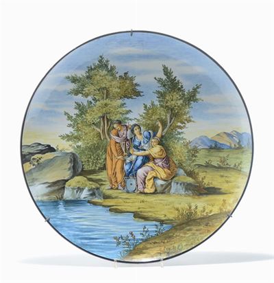 Piatto in Maiolica Policroma, Ginori, Seconda Metà XIX Secolo