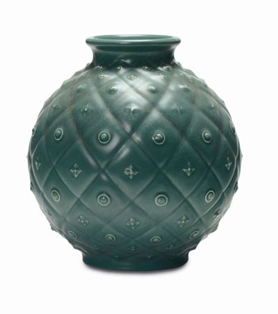 Richard Ginori, Vaso “San Cristoforo Milano”, terraglia smaltata verde (1935 ca.)