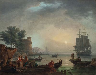 Claude Joseph Vernet (avignone 1714 - Parigi 1789)veduta Costiera