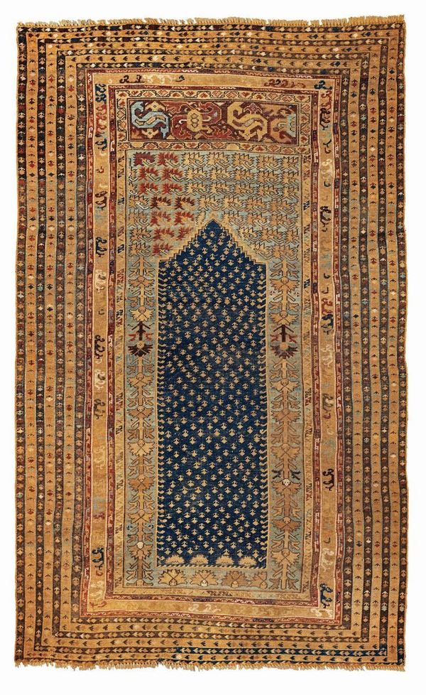 A Koula rug West Anatolia late 19th century cm 186x116. Sides not originally,